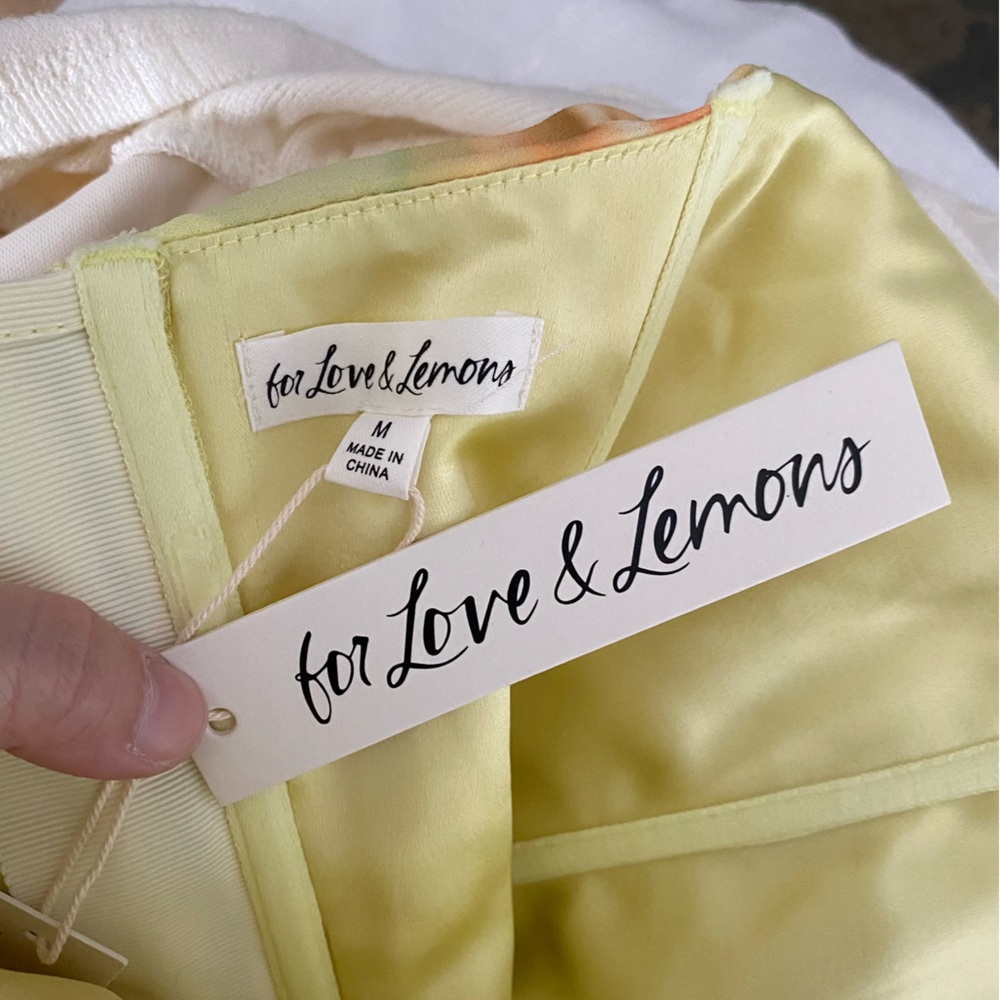 $243 NWT Yellow For Love And Lemons “Harper” Draped Corset Top Sz Medium - Picture 8 of 12